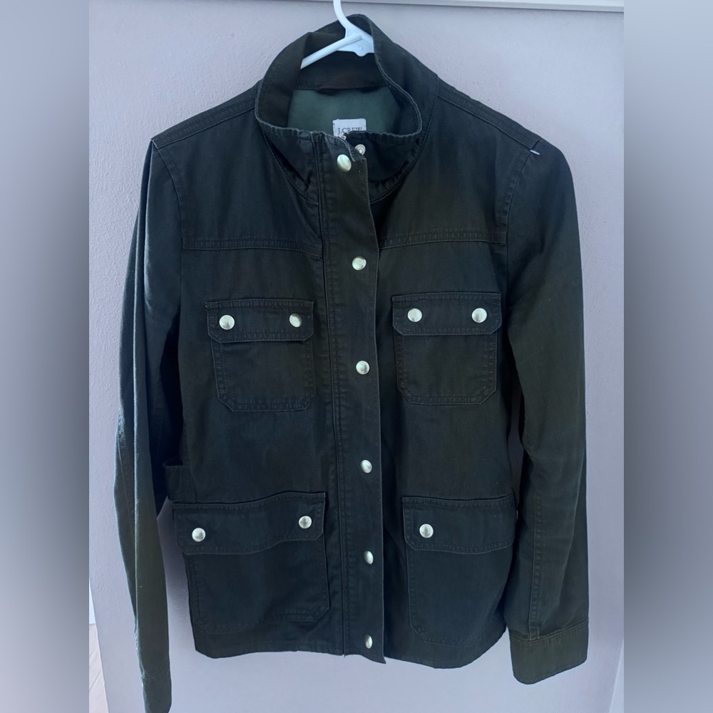 J. Crew Dark Utility Jacket with Button Accents